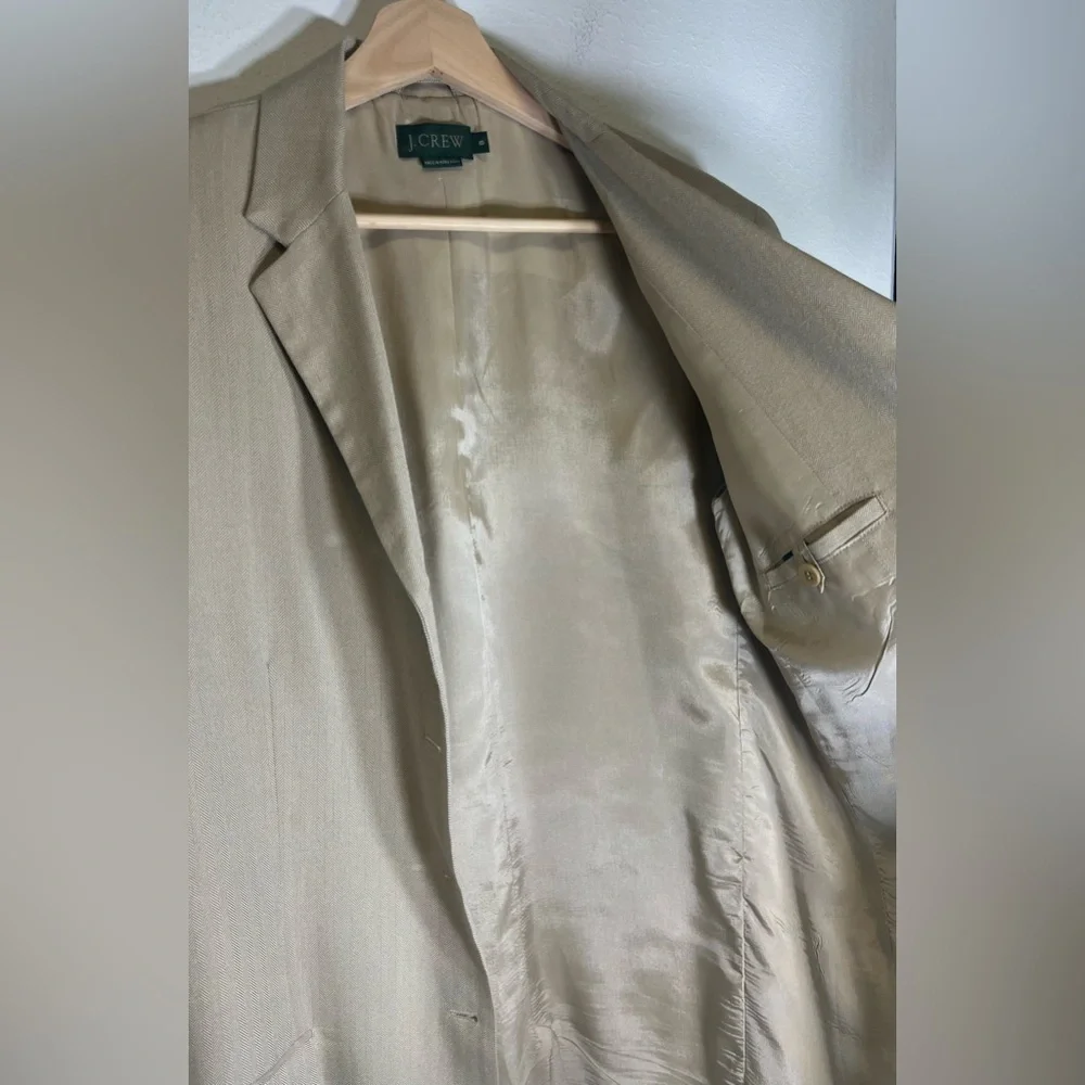 J. Crew Vintage Green Tag  Wool Blend Herringbone Women’s Jacket Blazer  Size 8